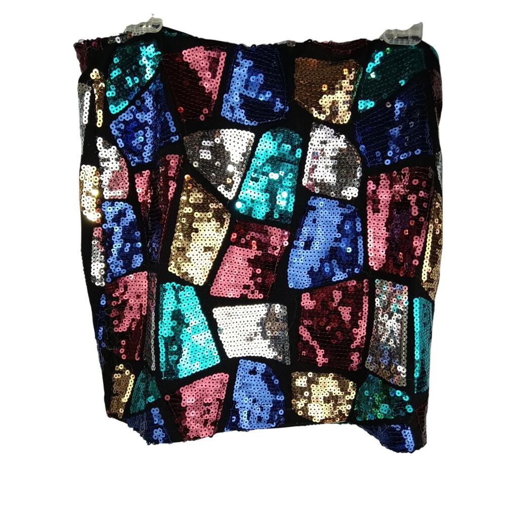 Forever 21 Multicolor Sequin Patch Top